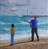 Le pêcheur et l'enfant - Huile sur toile 40x40  - 11.2010