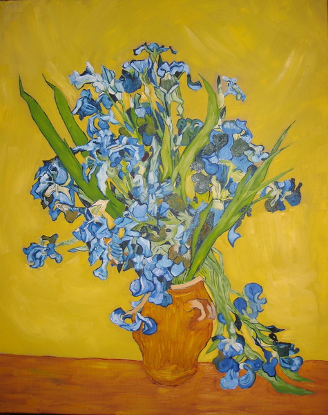 Les Iris de Van Gogh - Copie - Huile sur toile 61x50 - 02.2005.JPG