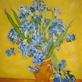Les Iris de Van Gogh - Copie - Huile sur toile 61x50 - 02.2005