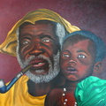 Visages d'Afrique  - Huile sur toile 55x46 -  02.2010