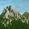 Le château de Puilaurens - Huile sur toile 14x22  09.2010