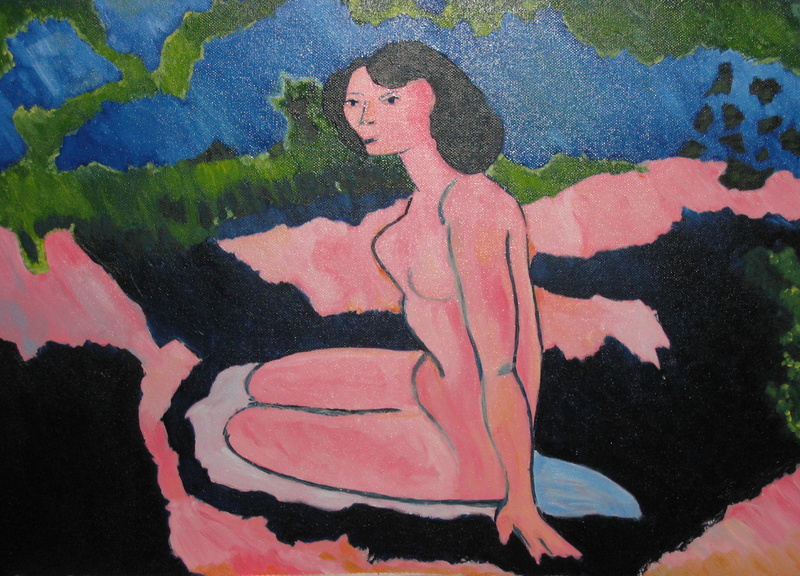 Baigneuse de Matisse - Copie - Huile sur toile 46x33 - 02.2006.JPG
