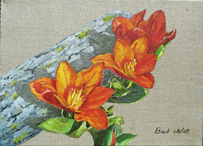 Tulipes précoces - Huile sur toile 33x24 - Août 2007.jpg