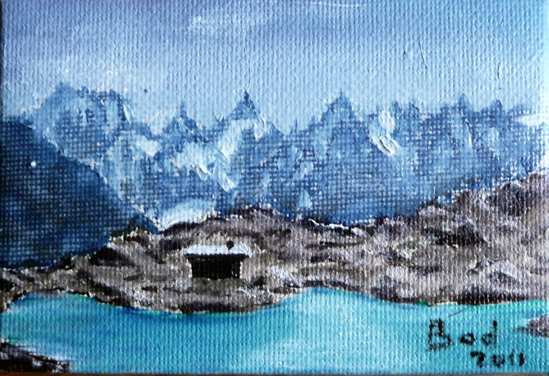 Lac de montagne - Huile sur toile 7x10 - 12.2011.jpg
