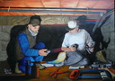 Les plombiers - Autoportrait - huile sur toile 65x46 - 04.2008