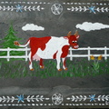 Vache romantique - Acrylique sur ardoise 46x30 - 01.2012