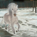 Cheval dans la neige - Huile sur toile 46x33 - 04.2012