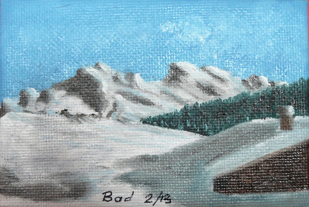 Sur le plateau de Beauregard - Huile sur toile 10x7 - 02.2013