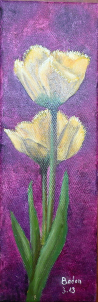 Tulipe jaune - Huile sur toile 10x30 - 03.2013.jpg