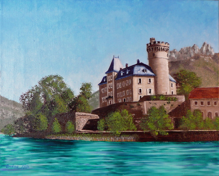 Le château de Duingt - Huile sur toile 41x33 - 05.2013.jpg
