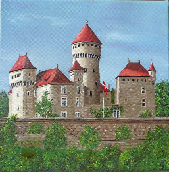 Le château de Montrottier - Huile sur toile 30x30 - 11.2013.jpg
