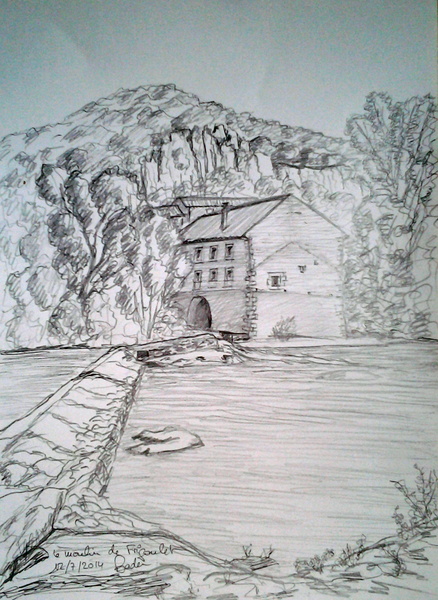 Le moulin de Frigoulet - Crayon sur papier 22x30 - 12.07.2014.jpg