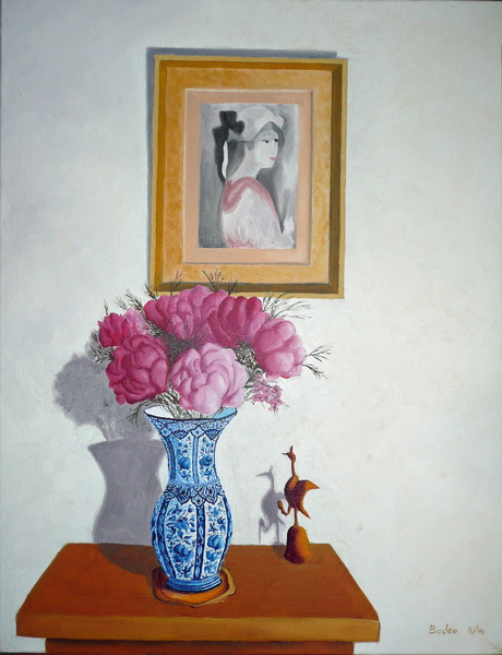 Vase au Marie Laurencin - Huile sur toile 64x50 - 12.2014.jpg