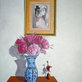 Vase au Marie Laurencin - Huile sur toile 64x50 - 12.2014