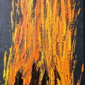 Flammes - Huile sur toile 27x45 - 03.2017