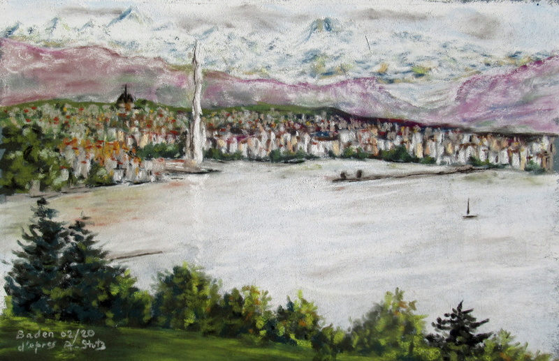 La baie de Genève (d'après A. Stutz) - Pastel 30x20 - 02.2020.jpg
