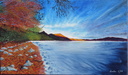 179 - Un lac en automne - Huile sur toile 50x30 - 02.2022