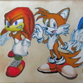 Shadow, Knuckles, Tails & Sonic - Huile sur toile 40x20 - 08.2022