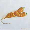 Carottes passionnées - Huile sur toile 30x30 - 02.2026