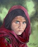 Afghane aux yeux verts - huile sur toile 65x54 - 12.2025 - D'après une photographie de Steve McCurry